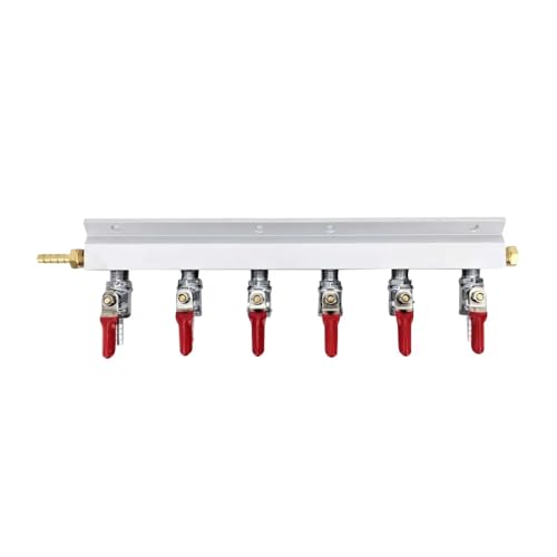 YINLUCK - YINLUCK 6-Ausgang/6-Wege-CO2-Gasverteiler Mit Rückschlagventilen – 7-mm-Widerhaken, for Die Abfüllung Von Selbstgebrautem Bier In Fässer, Druckstabil