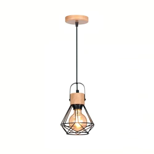 Lámpara colgante de hierro pequeña estilo industrial con pantalla ajustable nórdica
