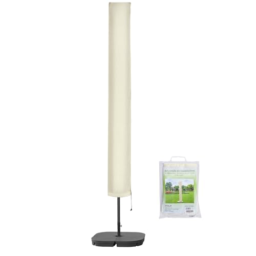 Housse Parasol Déporté en Tissu Oxford 600D Housses Parasols Jusqu'à Environ ø 400 cm,Housse de Protection pour Parasol Déporté, Anti-UV, AdaptéE Pour Cour De Jardin Et Plage (blanc 250cm×32/40cm)