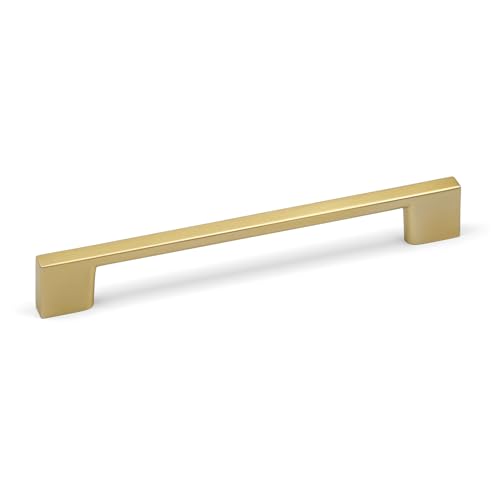 Mango de tirador delgado cepillado de latón de 160 mm para puerta de armario de cocina, cajón, armario, dormitorio, baño, mueble de reemplazo
