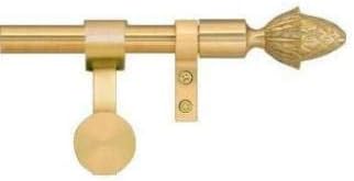 Zoroufy Legacy Adjustable Wall Hanger Collection | 1/2" + 5/8" Tubular Brass Rods with Pineapple Finials (28 in - 48 in, Polished Brass)