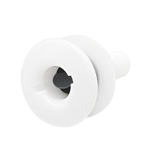 3/4 Inch Thru Hull Scupper Flapper Valve Fittings, Straight White Finish