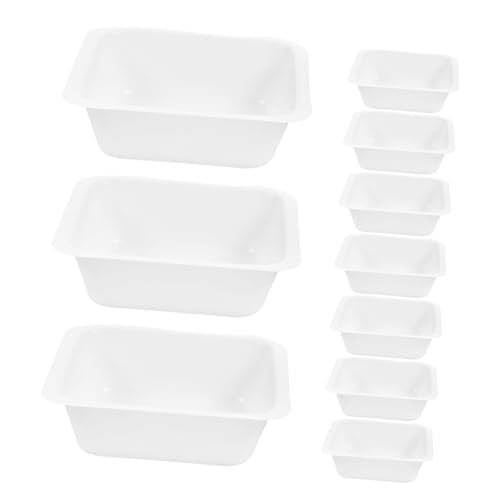 Unomor 10pcs Weighing Pan Weighing Dishes Mini Scale Trays Weighing Can Food Scale Container Weigh Boats Portable Plate Weigher Weighing Scales for Labs Weighing Boats Plastic White