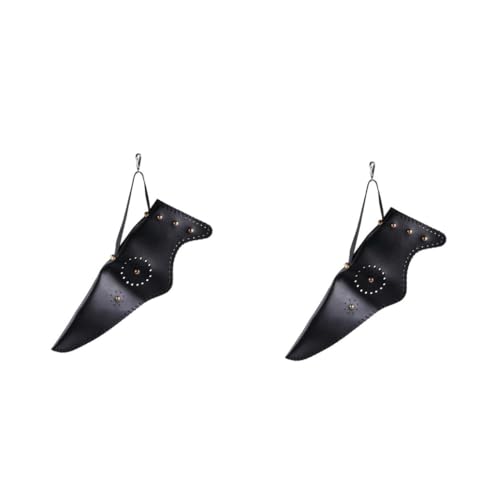 Toyvian 1Pc Wear Resistant Leather Arrow Bag Lightweight Comfortable Archery for All Arrow Lengths Suitable for Outdoor Hunting Daily Practice Fits Left Right Hand