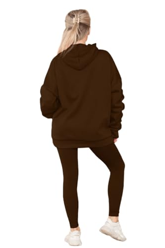 Sweat à capuche d'hiver chaud pour femmes pull uni oversize confortable - 4