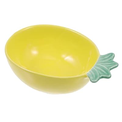 POPETPOP Ceramic Bowl Pinapple Shape Hamster Food Bowl Hamster Dish Ceramic Pet Water Bowl Pet Supplies for Hamster Hedgehog Small Animals (Assorted Color)