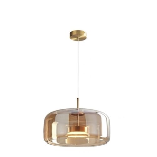 MyLjp Hängelampe Esstisch Moderne Pendelleuchte LED Hängend Lampe Glas Hängeleuchte Höhenverstellbar Für Esstischlampe Wohnzimmer Küchen Und Schlafzimmer Bar Kronleuchter(Gold B-33cm)