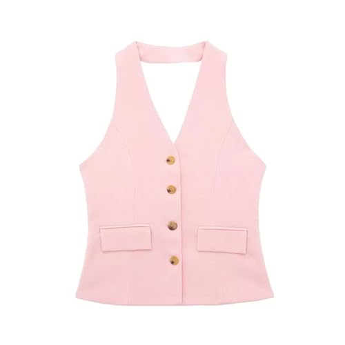 Ensemble tailleur été gilet sans manches et pantalon taille haute zippé coupe premium