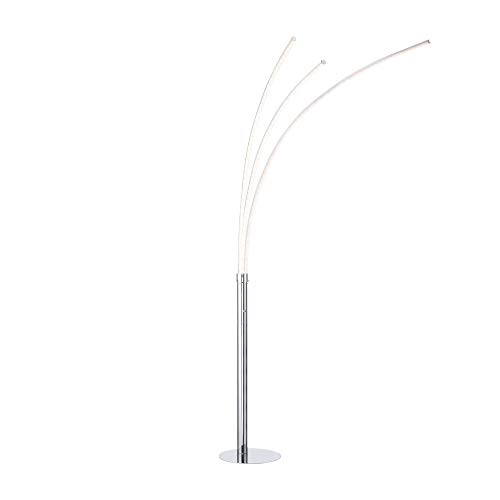 SellTec LED Stehlampe 19W, 3 flammige Stehleuchte f&uuml;r Wohnzimmer Schlafzimmer, warmwei&Atilde;, Kippschalter, Leseleuchte Chrom