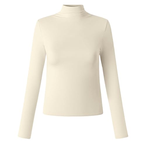 Long Sleeve Shirts for Women Turtleneck Fitted Shirt Basic Tees Lightweight Plain Tops Fashion Casual Clothes Top - image 3