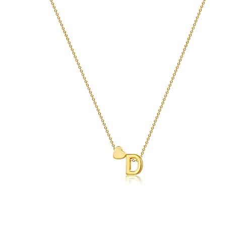 Colliers initiaux en or pour femmes MOCHAMIK, le cadeau d'anniversaire idéal avec cœur lettre - 4