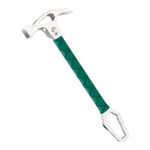 Martello da carpentiere pieghevole multifunzionale da 28,8 cm in acciaio al carbonio con angolo regolabile per tirare e colpire le unghie, design compatto e leggero per la lavorazione del legno e la