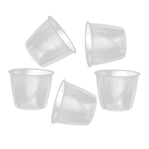 HOMSFOU Tazas Medidoras de Arroz de Plástico Transparente 160ml, Juego de 5 Piezas para Cocina, Repuesto para Olla Arrocera, Taza Medidora Pequeña Escala Precisa para Harina Reutilizable
