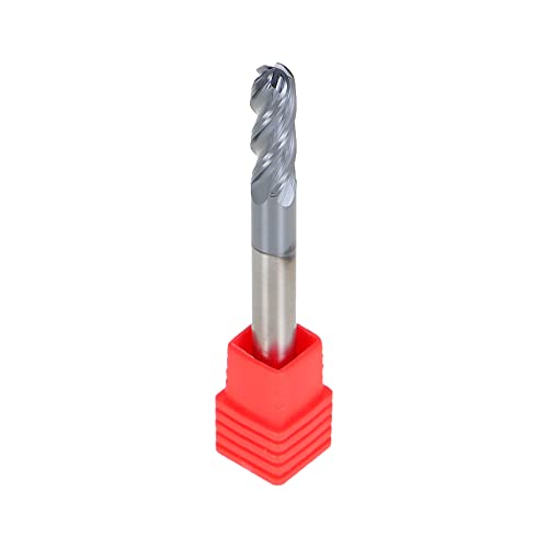 Image of kimllier 5Pcs Ball Nose Carbide End Mill 1 /4 Inch 4 Flute, 30 Degree Helix Tialn Coated