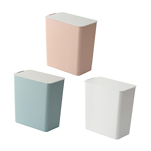 LOLIPPYY Cubo De Basura De Escritorio Pequeño Contenedor De Plástico Con Tapa Ecológico y Duradero