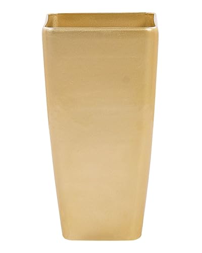 Blumentopf glänzend Gold 30x30x57 cm rechteckig moderner Look Modi