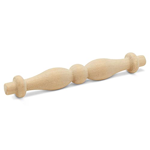 Image of Wooden Baluster Spindles 3-3 /8 inch, Pack of 25 Wood Spindles for Crafts, Woodworking, and Furniture, by Woodpeckers