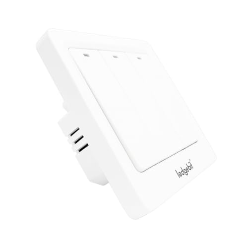 Image of Ledgebit Smart Touch Light Switch - Wi-Fi, 3 Gang, Smart Light Switch for Home Automation, Voice Control with Alexa & Google Assistant, White