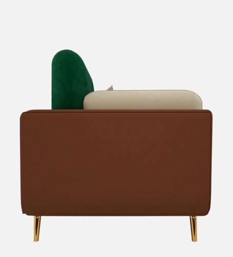 Image of Modern Sofa, 1 Seater with Decorative Cushions, Chesterfield Arm Three Seater for Living Room Guest Room Hotels & Office (1 Green and Beige)