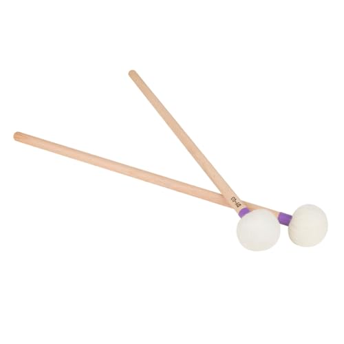 2 piezas de baquetas para batería con mango de madera y punta de fieltro morado para instrumentos de percusión profesionales miniatura 1