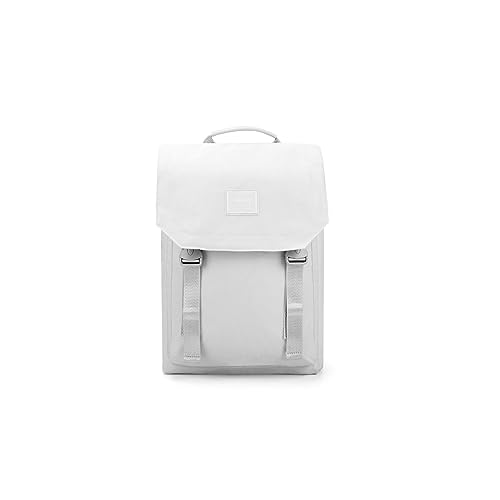 PORRASSO Laptop Backpack Women Daypack Rucksack for 14 Inch Laptop with Luggage Strap Business Waterproof Bookbag Travel Knapsack White A