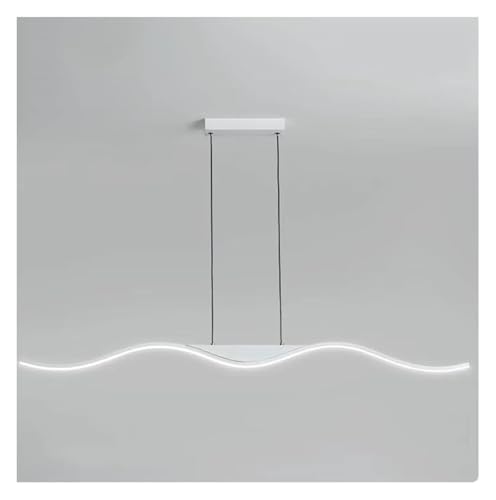 Chandelier LED suspendu vague en acrylique et métal blanc haut de gamme