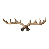 Yuanpgky Deer Antler Hook Wall Mounted Coat Hanger for Hats, Robes, Scarves and Bags - 15.7 Inch Long Waterproof Resin Home Decoration in Dark/Light Color(A)