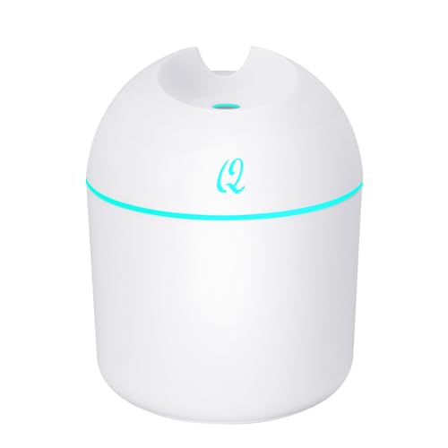 in-vehicle Air humidifier 220ML Portable USB Air Humidifier Essential Oil Diffuser Car Purifier Aroma Anion Mist Maker with LED Light Portable Humidifier Car Air Fresheners (WHITE)