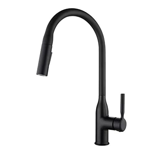 Robinet d'évier de cuisine 2 types de modes de sortie d'eau noir