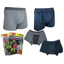 Men's Light Incontinence Pants, Comfortable Boxer Shorts DX Navy Blue, L Size