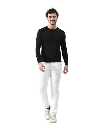 Image of Blisstone Men's Long Sleeve Henley T-Shirt with Button Placket | Soft & Comfortable Casual Wear