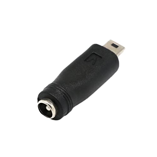 Image of 5.5mm x 2.1mm DC Power Supply Female to Mini USB Male Charge Converter Adapter for Cellphone, Tablet, Laptop