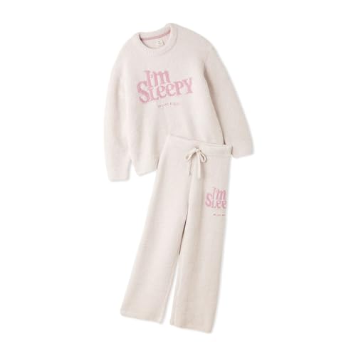 ジェラートピケ レディース パウダースリーピーロゴジャガードプルオーバーロングパンツセット ジェラピケ パジャマ gelato pique(IV-アイボリー、Free)のサムネイル