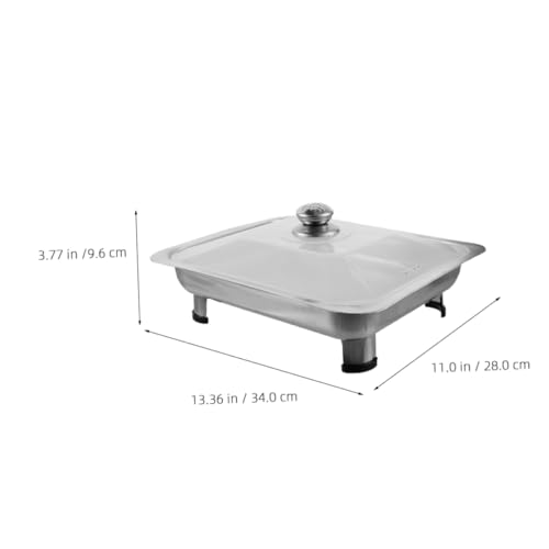 Chafing dish rectangulaire acier au design épuré pour traiteur - 5