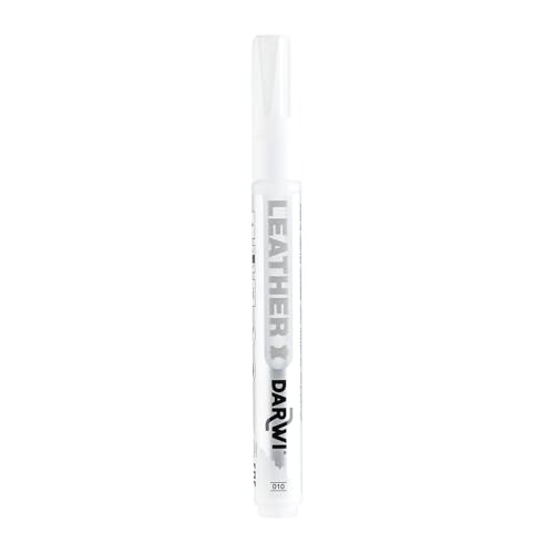 Darwi - DA0420013010C - Pennarello per pelle - Colore Bianco - Punta 2 MM - 6 ML LEATHER - Vernice per pelle morbida - Tempo libero creativo - Attività manuale - Fai da te