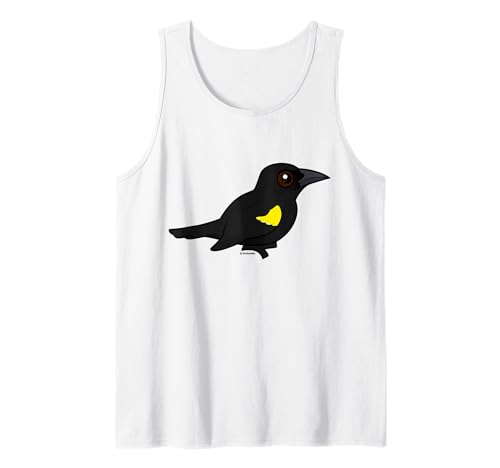 Cute Cartoon Yellow-shouldered Blackbird Puerto Rico Endemic Tank Top