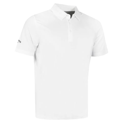 Callaway Golf Hombre SwingTech Solid Station Polo Shirt   Bright Blanco   L
