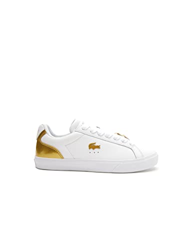 Lacoste Women's Lerond Pro 123 1 CFA Sneaker, White/Gold, 10 US