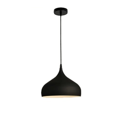 Plafonnier Suspendu Noir 24cm - Lustre Industriel E27