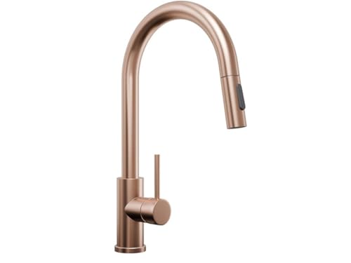 PRIMAGRAN Robinet de cuisine 9010 Cuivre avec deux types de jet, Robinet haute pression, Robinet de cuisine pivotant à 360° avec bec rétractable