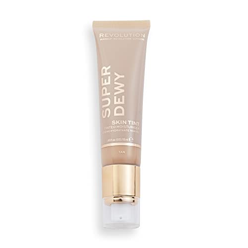 Makeup Revolution Superdewy Tinted Moisturiser – Fair For Long Lasting, hydration & Lightweight Makeup Give Moisturiser & Mattified evens skin tone with wild berry & sheer (Tan)