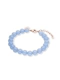 Purelei Blue Lagoon, bracciale da donna con perle di vetro blu chiaro, bracciale regolabile da 16 a 20 cm, gioielli da donna in acciaio inox, bracciale estivo da regalare, Eine Grösse, Acciaio
