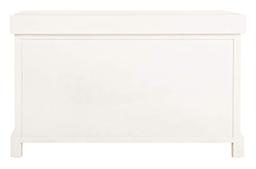 Image of SAFAVIEH Freddy Wood Storage Bench, 33 inch Farmhouse Vintage White AMH5736D