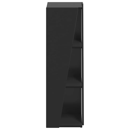 Librería fina negra estantería de madera moderna ahorro de espacio de 100.5 cm 7