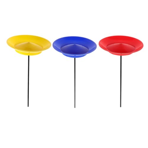 FELTECHELECTR 3Pcs Circus Juggling Plates with Rods Precision Balanced Spinning Discs for Skill Development for Team Performances Sports Events and Sensory Integration Training