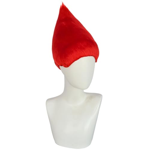 Image of JoneTing Pure Red Wig for Halloween Party Bright Red Cosplay Wig for Anime
