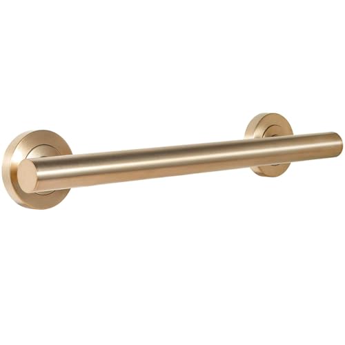 Lava Odoro Shower Grab Bar, Modern Stainless Steel Handicap Grab Bar for Bathtubs and Showers, Shower Safety Bar for Seniors Disabled, ADA-Compliant (Champagne Gold, 12 Inch)