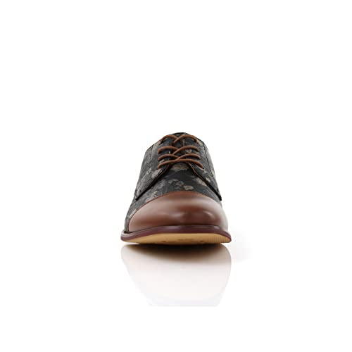 Image of Ferro Aldo Men's Modern Cap-Toe Derby Collection | Statement Dress Shoes in Floral, Woven, & Classic Styles
