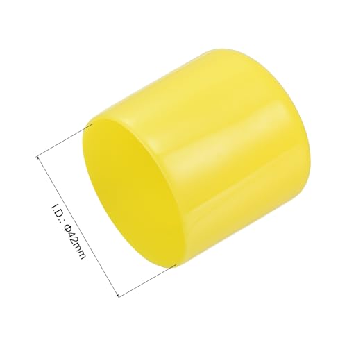 Image of uxcell 4pcs Rubber End Caps 42mm ID Vinyl Round Tube Bolt Cap Cover Screw Thread Protectors Yellow, 40mm Height