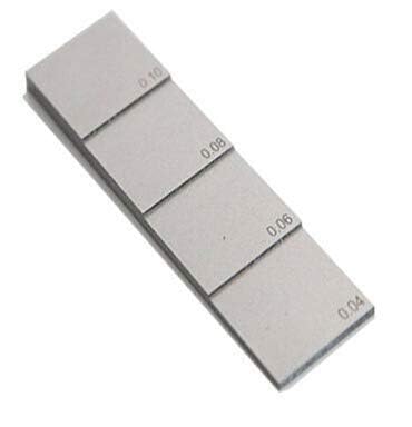 Bloques de calibración ultrasónica de 4 pasos: 0,040", 0,060", 0,080" y 0,100" en acero 1018 para calibración de medidores de espesor ultrasónico miniatura 4